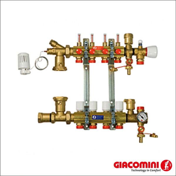 Гребенка в сборе для отопления от пола Giacomini R557FY009 (9 контуров)